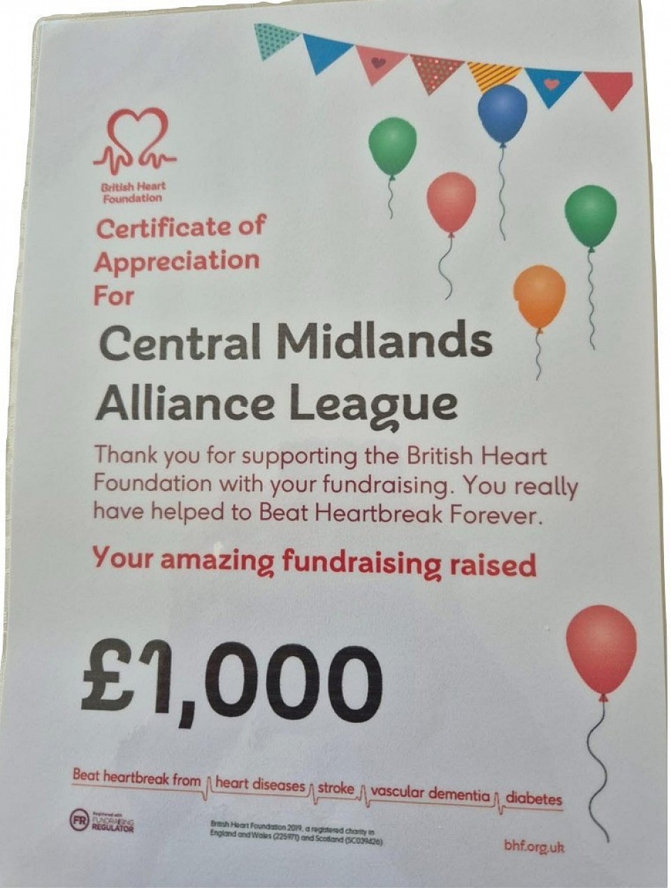 A message to the CMA from the British Heart Foundation
