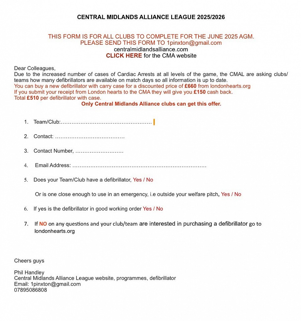 Please fill this form out before every seasons AGM.
